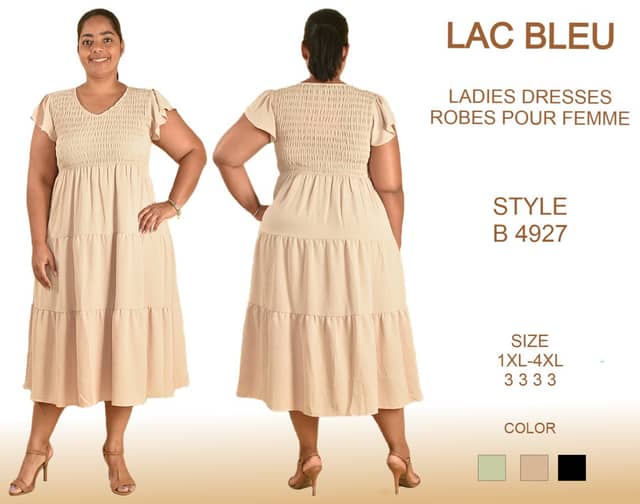 Plus-Size Midi Dress — Petite to plus size · taupe