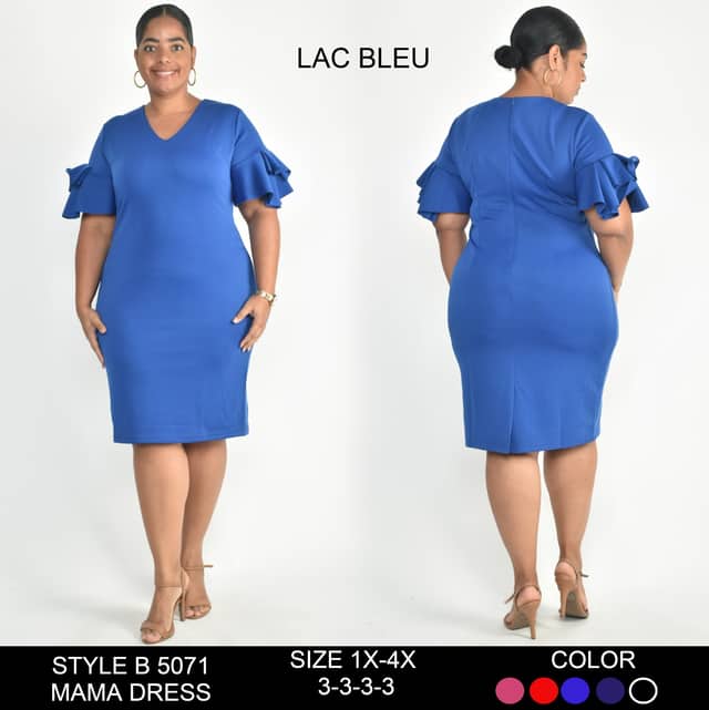Ruffle-Sleeve Dress — Ladieswear · royal blue