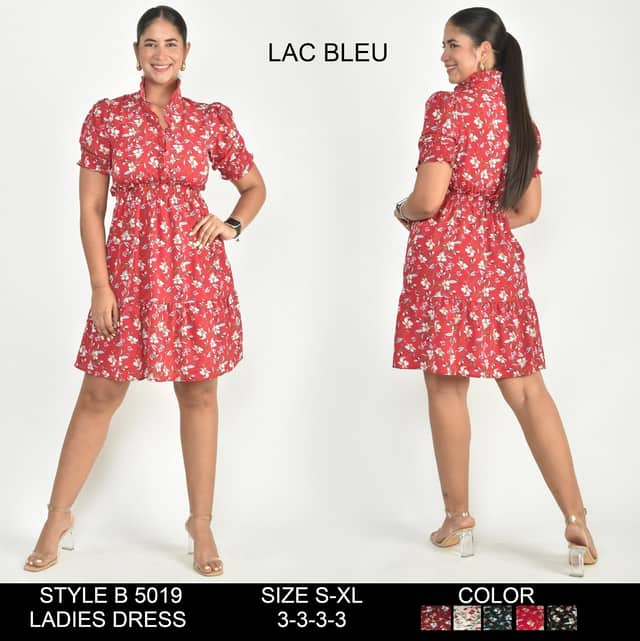 Red Floral Wrap Dress — Special occasion