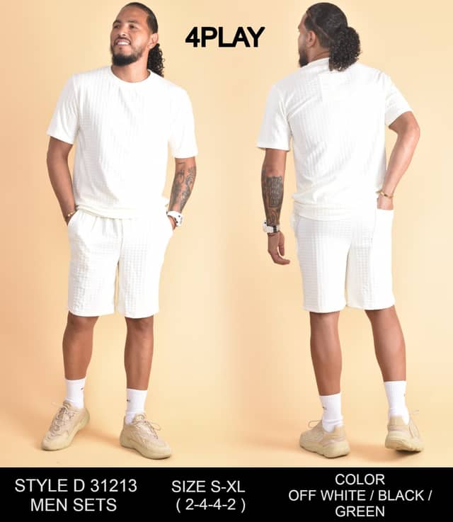 Men's Tee & Shorts Set — Crisp white