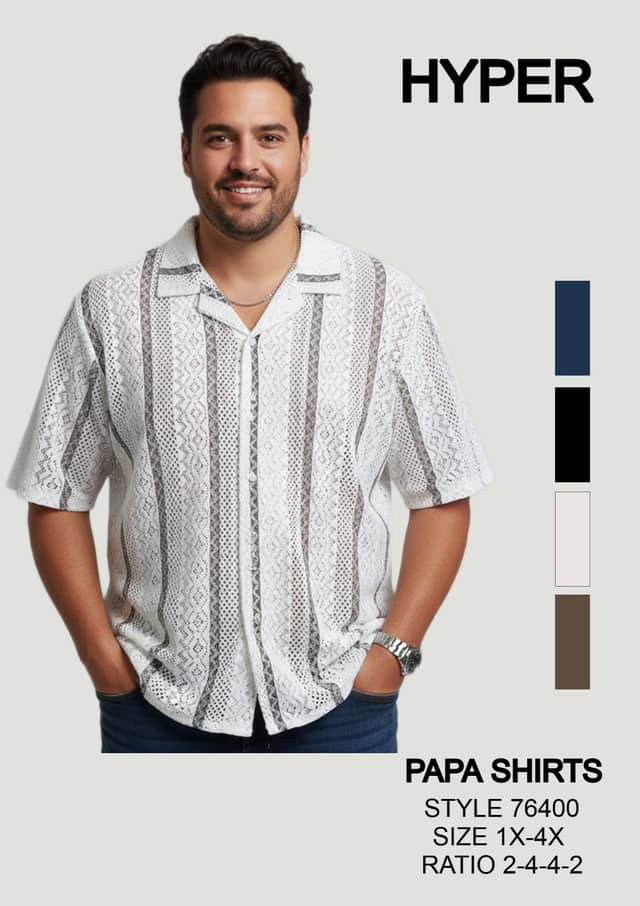 Men's Resort Shirt — Striped · sizes S–4X
