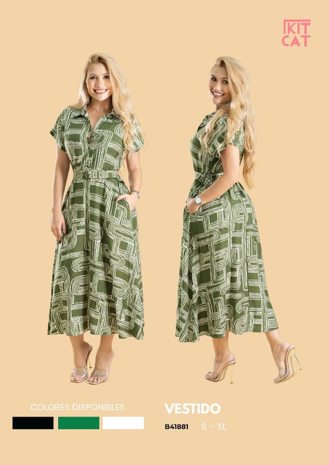 Printed Midi Shirt Dress — Everyday wear · sizes S–XL